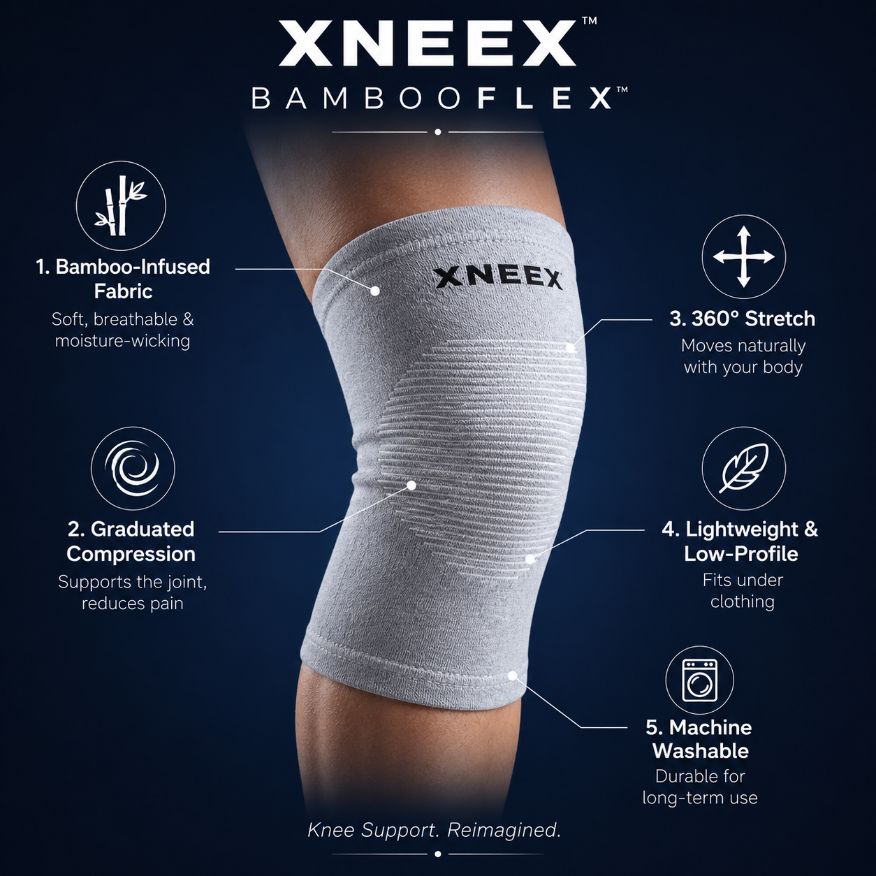 XNEEX BambooFlex™ Knee Sleeve – 2-Pack